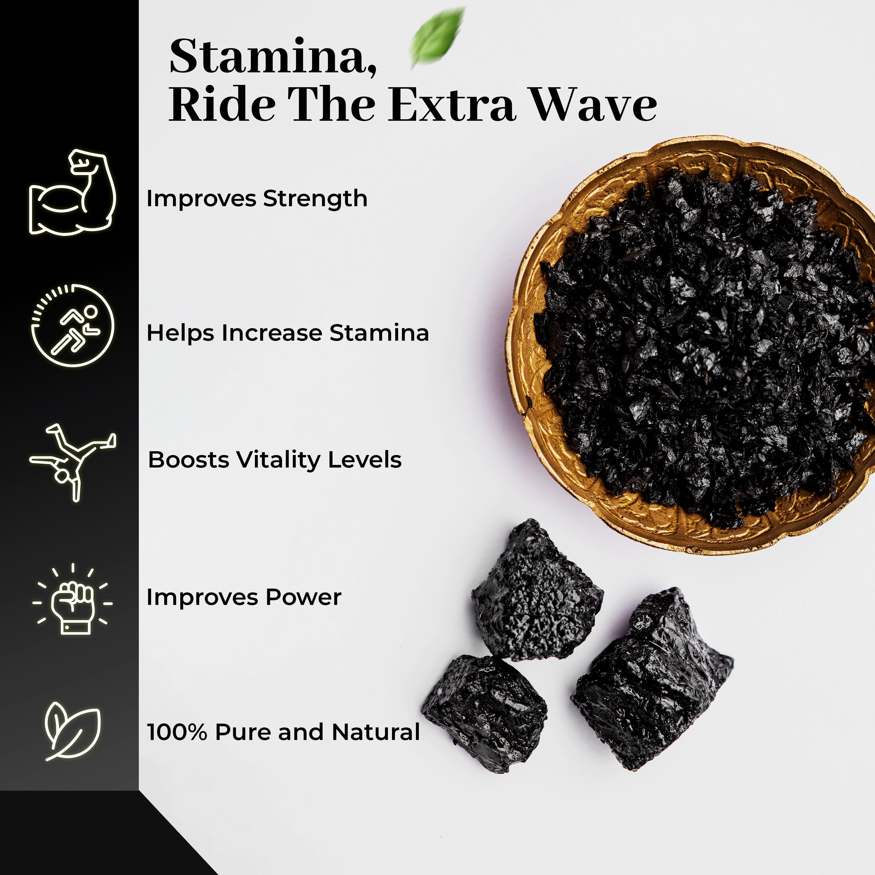 Health Veda Organics Gold Shilajit | 60 Veg Capsules I Stamina & Vitality Booster