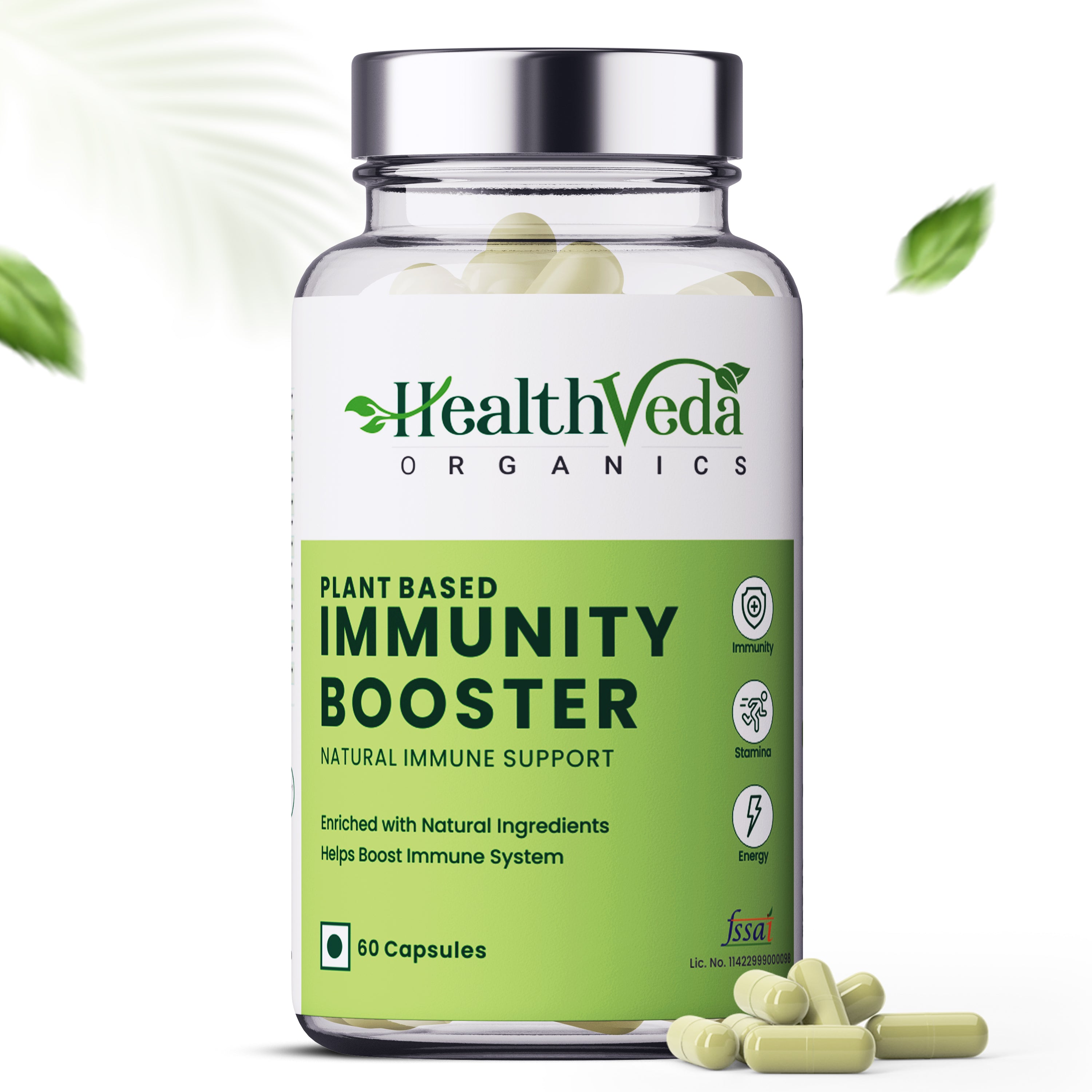 Health Veda Organics Natural Immunity Booster Capsules with Green Amla