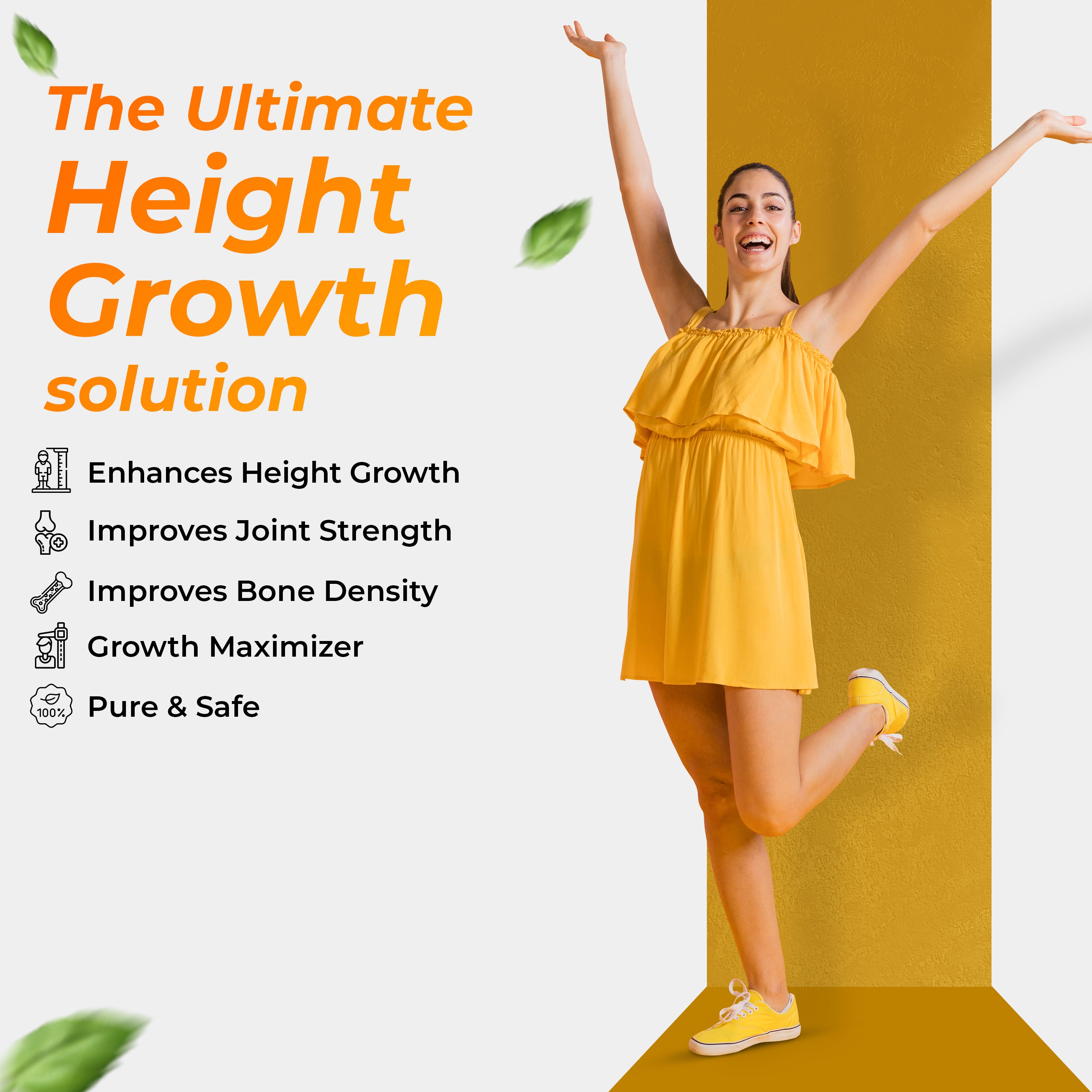 Health Veda Organics ProPlus Capsules 500mg for Good Height & Great Personality, 60 Veg Capsules