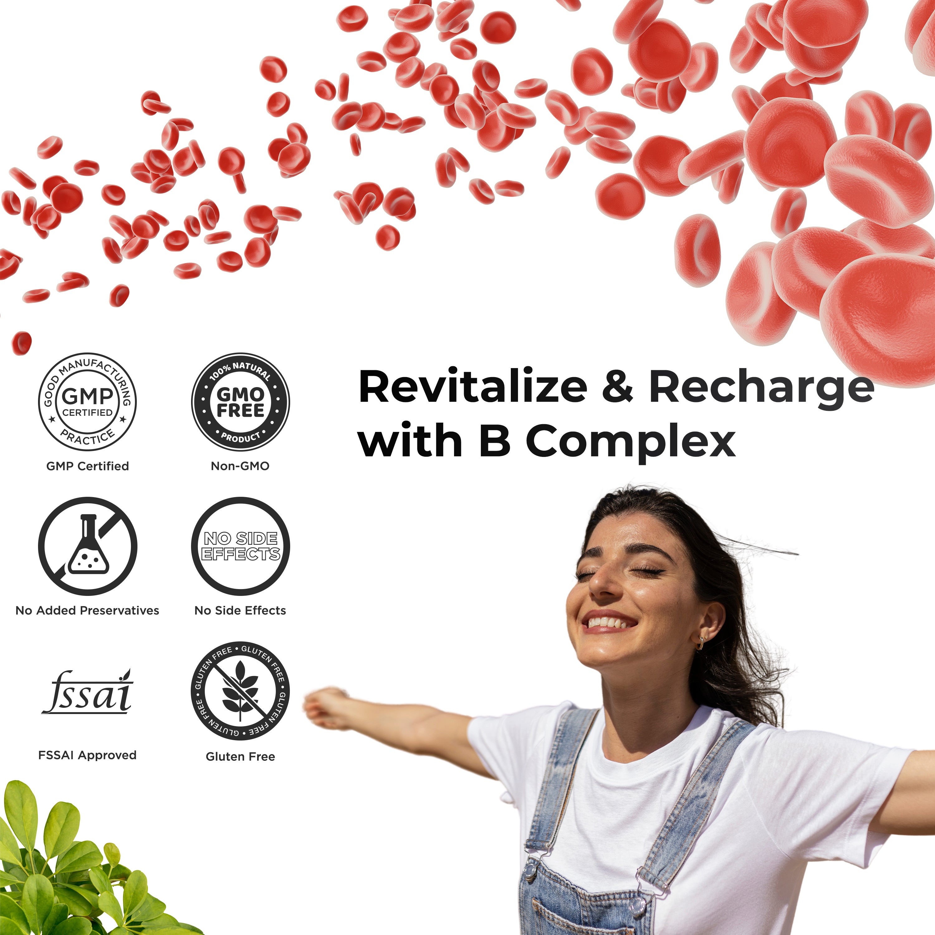 Health Veda Organics Plant Based Vitamin B12 Supplement | 60 Veg Capsules | B1, B2, B3, B5, B6, B7, B9, Moringa | Boost Energy Level | Good For Digestion And Nerve Health | Glowing Skin For Men & Women