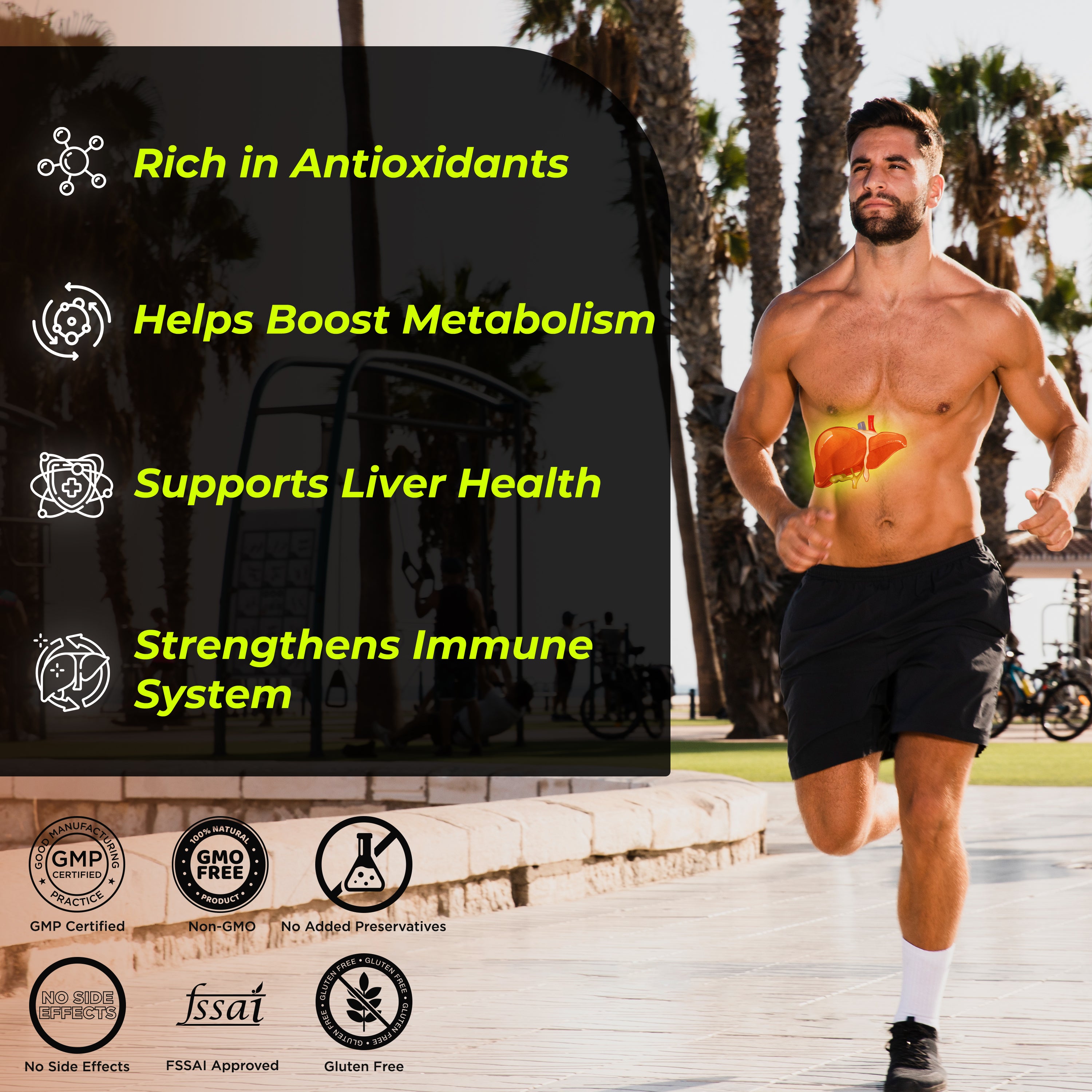 Health Veda Organics Liver Detox with Milk Thistle, Green Turmeric & Ginger Powder | Helps in Cleansing Liver, Natural Fatty Liver Support | 60 Veg Capsules