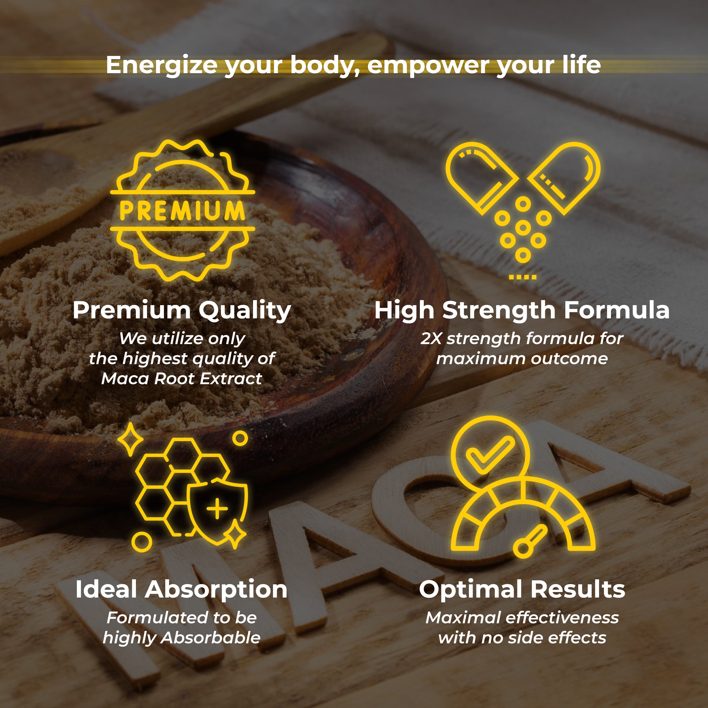 Health Veda Organics Maca Root with Horny Goat Weed & Safed Musli (1000 mg) | 60 Veg Tablets | Energy, Stamina & Vitality Support