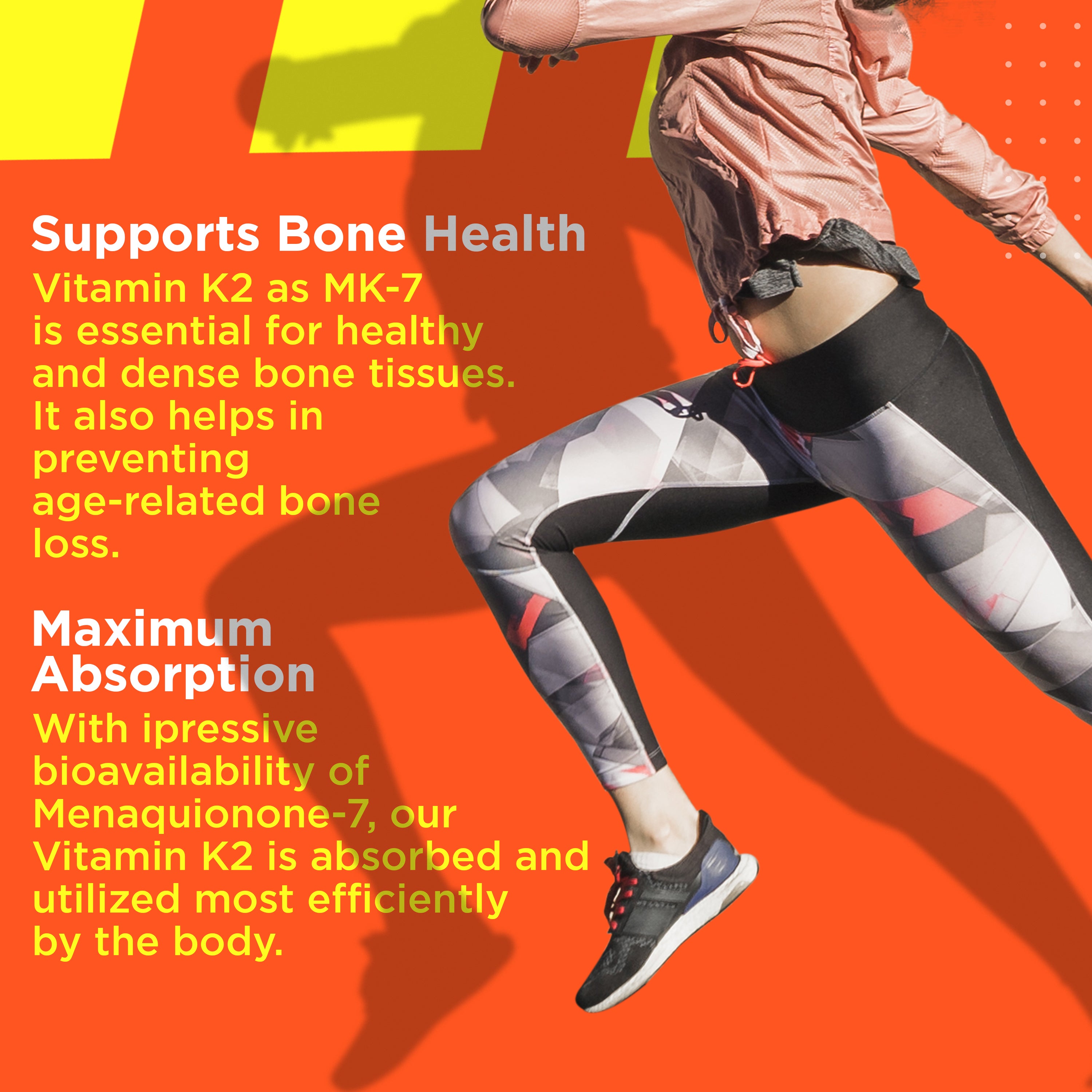 HEALTH VEDA ORGANICS PRIVATE LIMITED Vitamin K2 | 100% Vegetarian Vitamin K2 Benefits in Bone Health - 55mcg - 120 Vitamin K27 Capsules