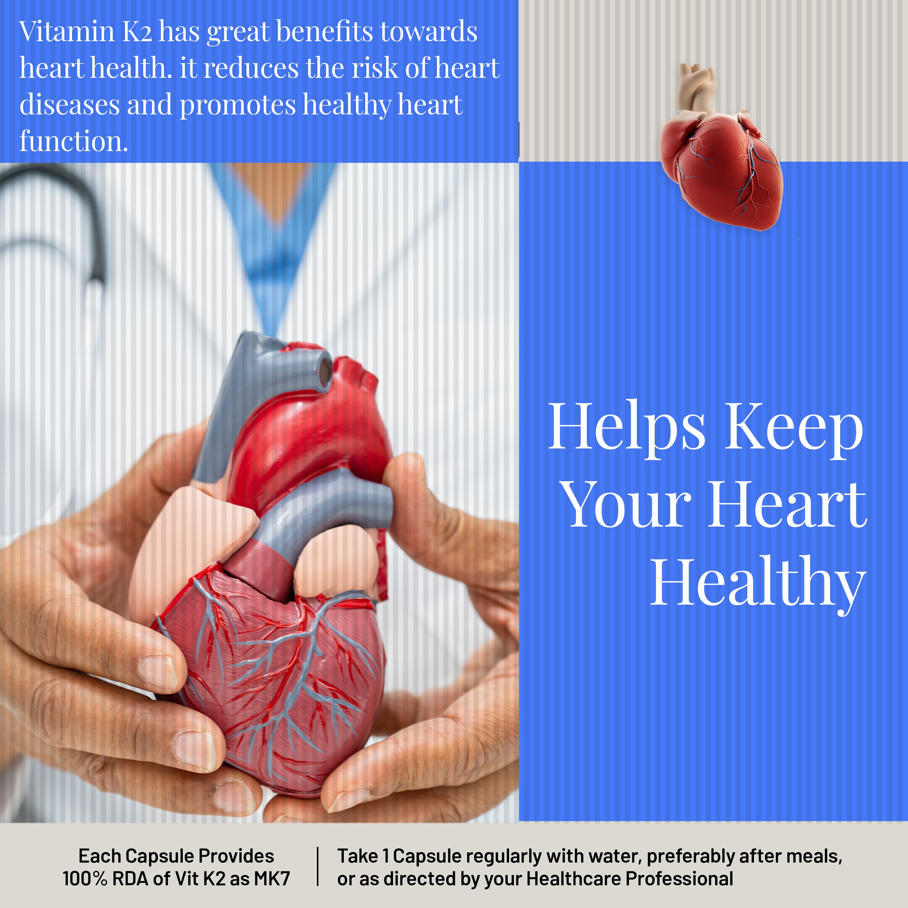 HEALTH VEDA ORGANICS PRIVATE LIMITED Vitamin K2 | 100% Vegetarian Vitamin K2 Benefits in Bone Health - 55mcg - 120 Vitamin K27 Capsules
