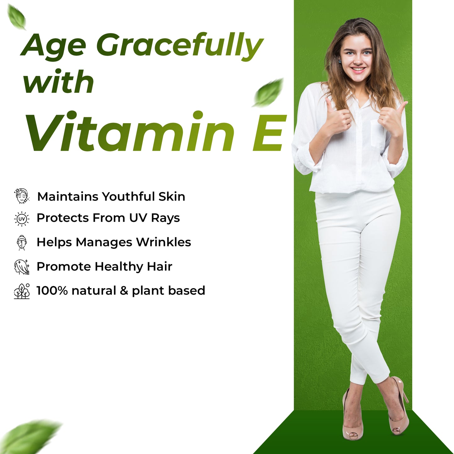 Health Veda Organics Vitamin E Capsules with Argan & Aloe Vera Oil | 60 Veg Capsules | Supports Healthy Hair & Beautiful Skin