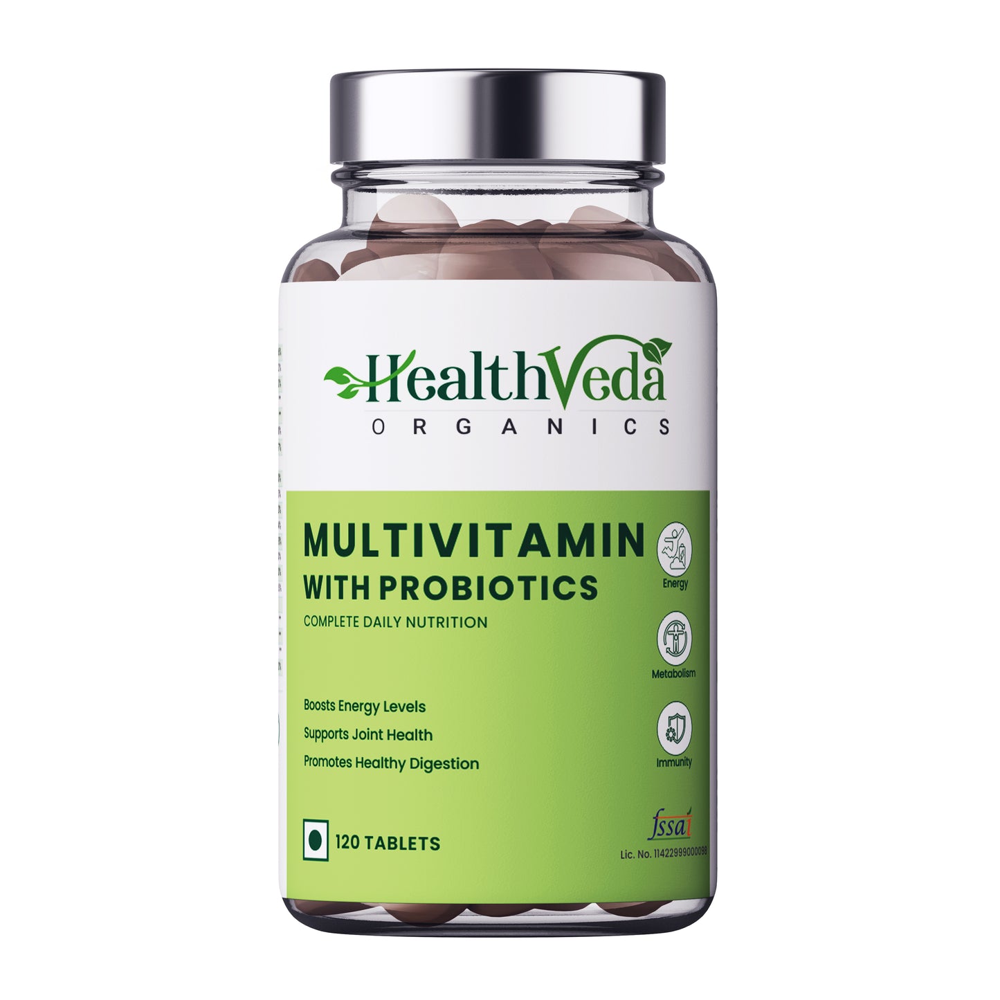 Multivitamin with Probiotics - 45 Ingredients for Men & Women with Vitamin C, D, E, B3, B12, Zinc, Giloy & Biotin (120 Tablets)