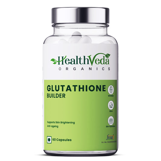 Health Veda Organics Glutathione Builder with Tetrahydro curcuminoids & Grape Seed Extract | 60 Veg Capsules