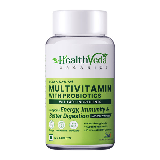 Multivitamin with Probiotics - 45 Ingredients for Men & Women with Vitamin C, D, E, B3, B12, Zinc, Giloy & Biotin (120 Tablets)