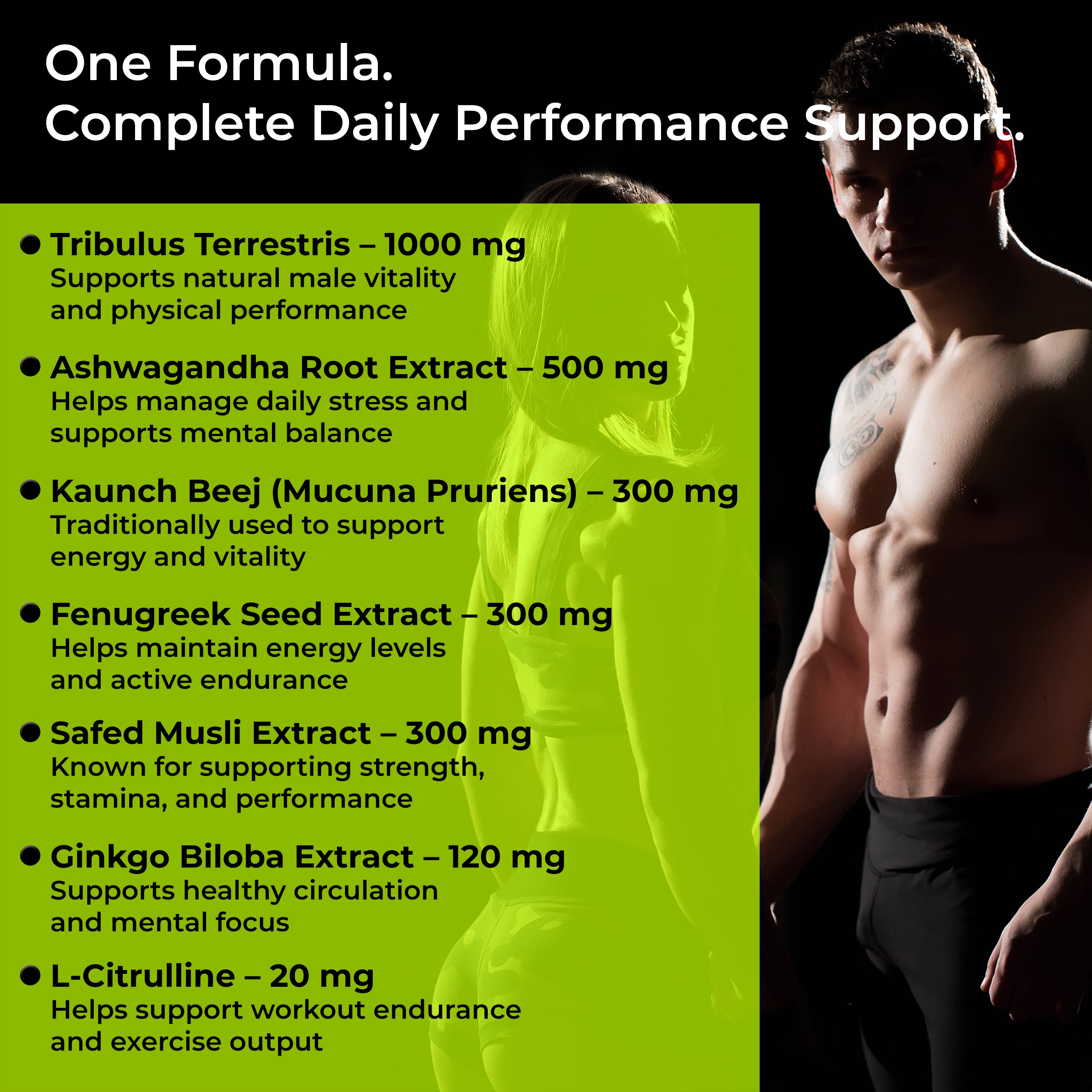 Health Veda Organics Plant Based Testo+ | With Tribulus, Ashwagandha & Kaunch Beej | Wellness & Vitality Support | 60 Veg Tablets for Men