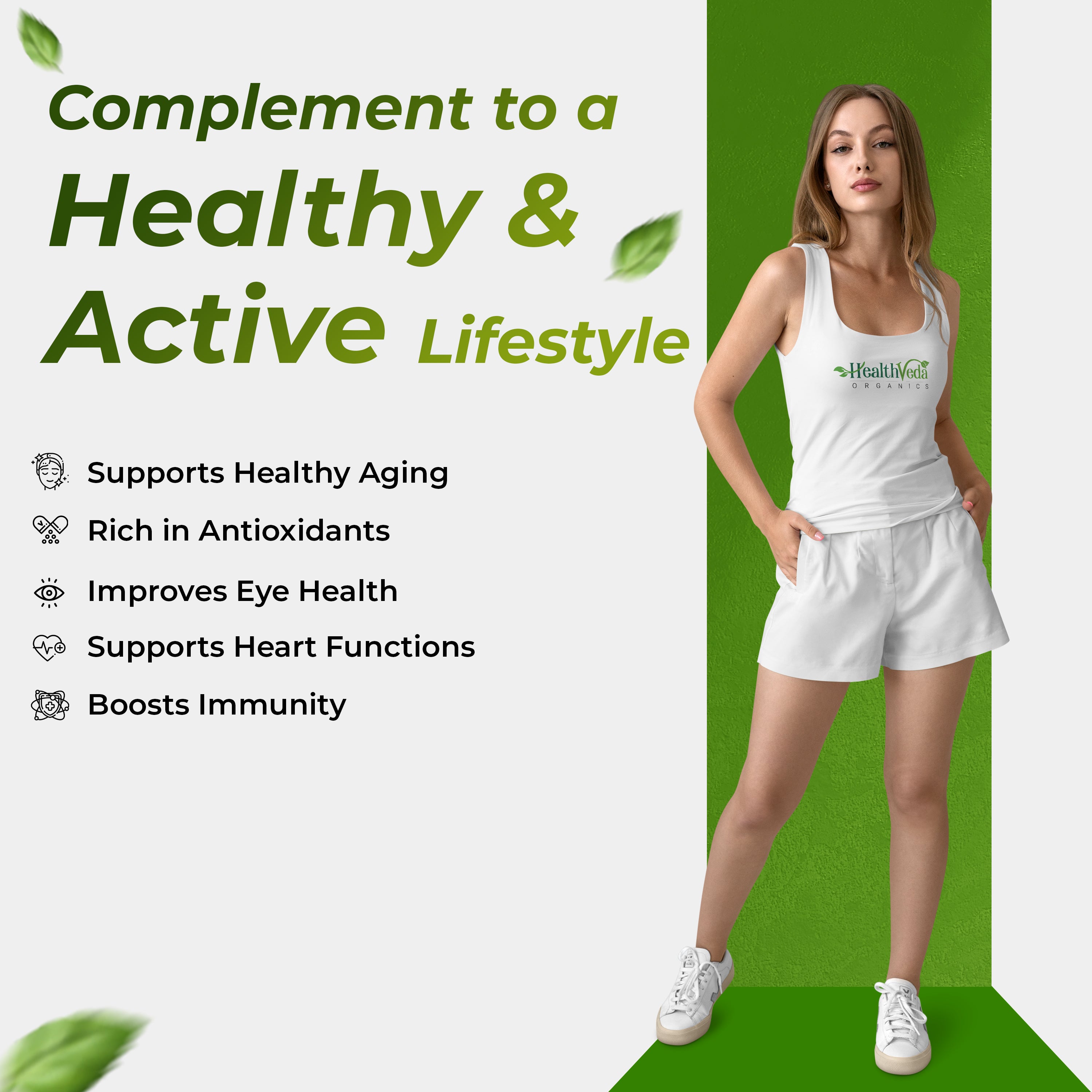 Health Veda Organics Plant Based Astaxanthin 8 mg for Eye, Joint & Skin Health - 60 Veg Capsules