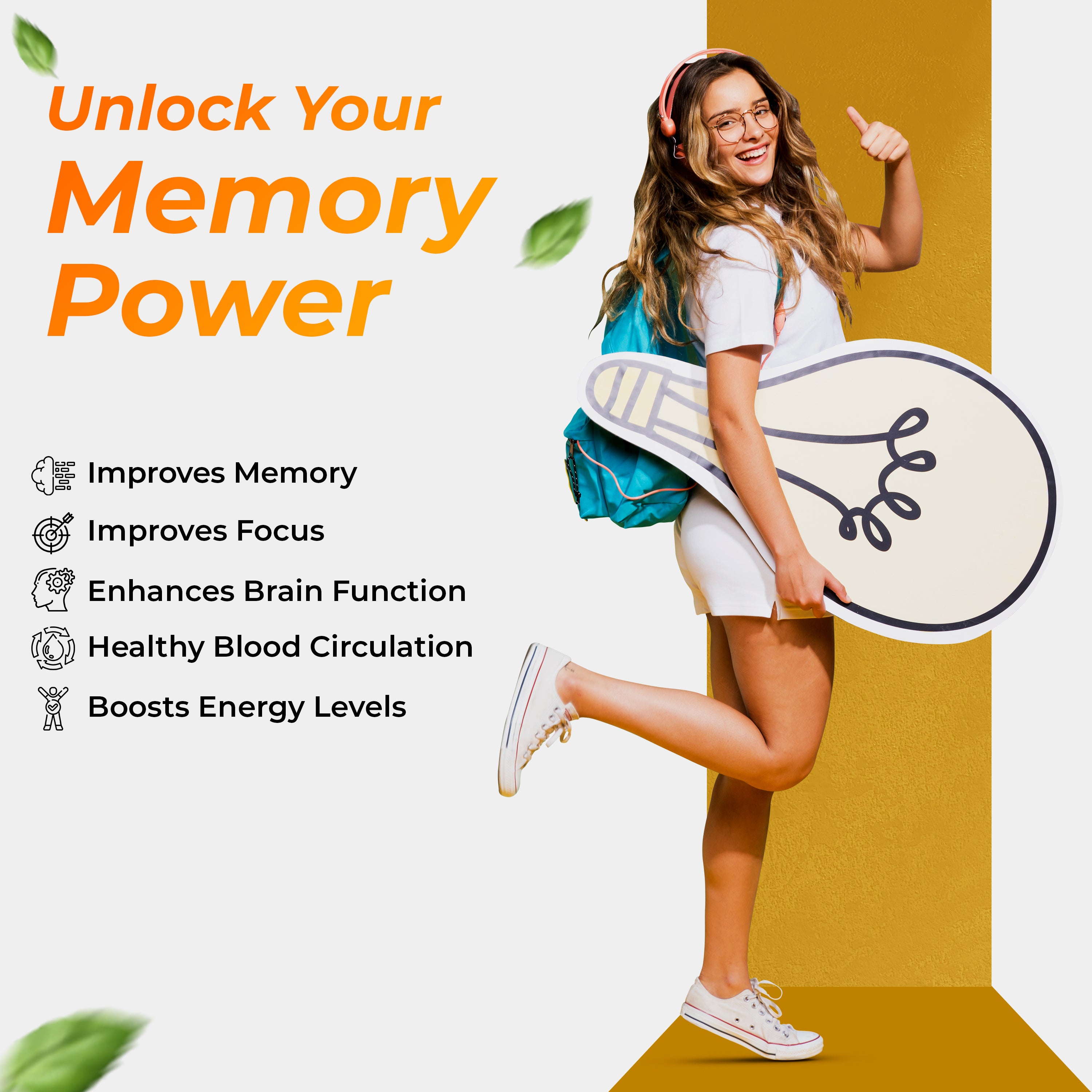 Health Veda Organics Ginkgo Biloba 120 mg Capsules I For Better Concentration, Memory & Learning - 60 Veg Capsules