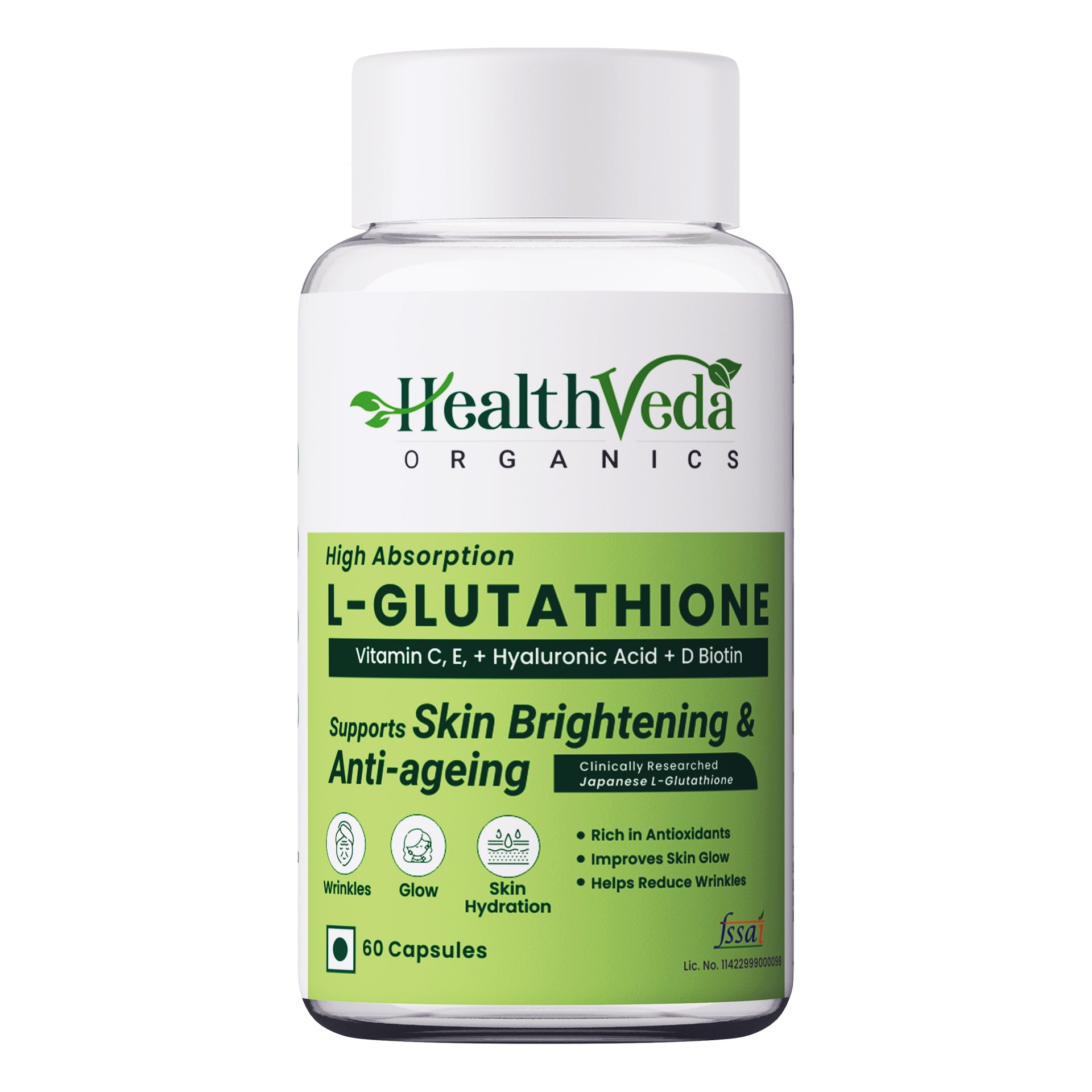 Health Veda Organics Glutathione Builder | 60 Veg Capsules Health Veda Organics Glutathione Builder | 60 Veg Capsules