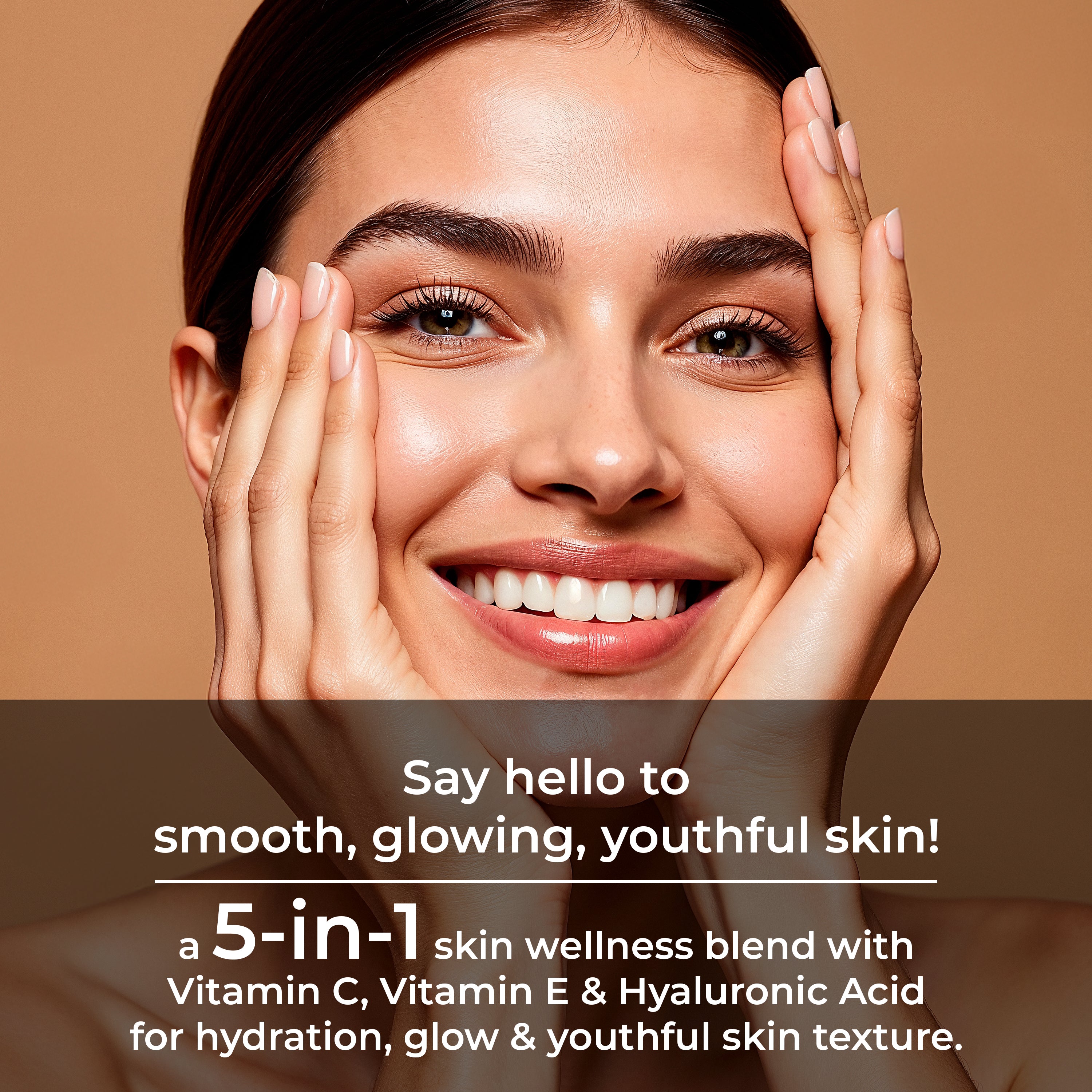 Health Veda Organics Veg Collagen Support | 60 Veg Capsules | Plant-Based Formula with Vitamin C & Biotin | Skin, Hair & Nails Support