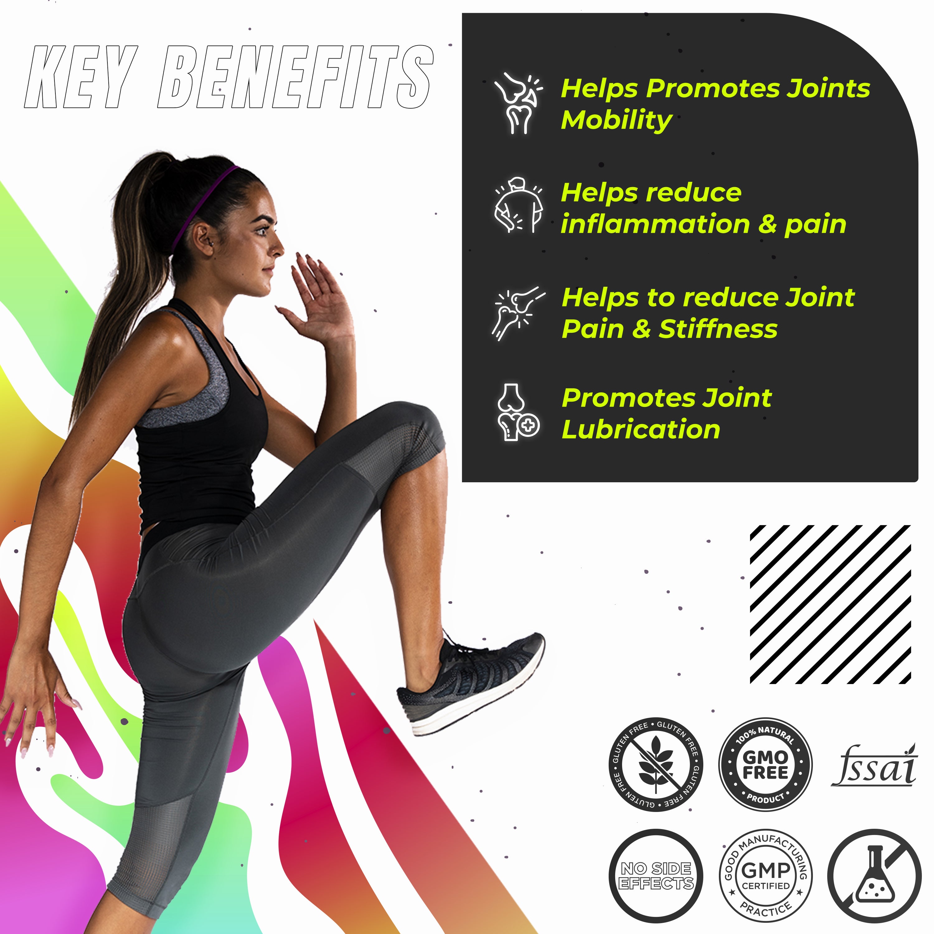 Health Veda Organics Joint Support Tablets with Glucosamine (3900 mg) | Enriched with Collagen, & MSM | Supports Joint Cartilage, Mobility & Muscle Health | 90 Tablets